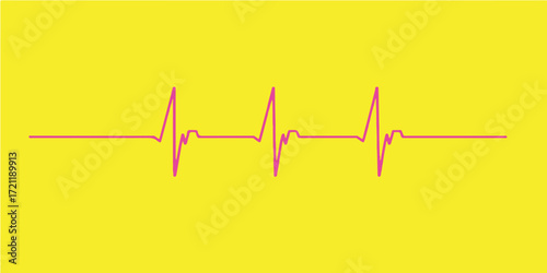 Green abstract vector illustration of an EKG heartbeat graph line on a medical monitor showing a healthy pulse rate