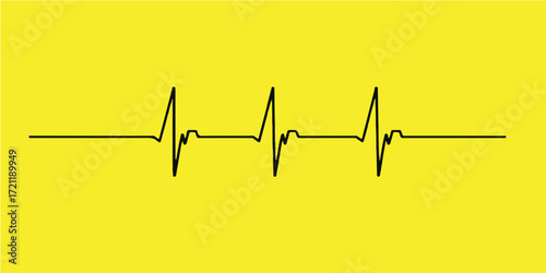 Green EKG cardiogram pulse on a medical monitor showing a healthy heartbeat rate vector illustration