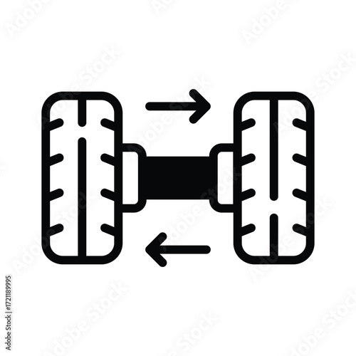 Vehicle Differential Gear System line icon in trendy style