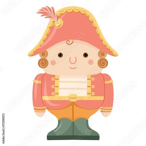 Nutcracker Soldier Illustration, Toy Soldier Character, Festive Soldier Figure