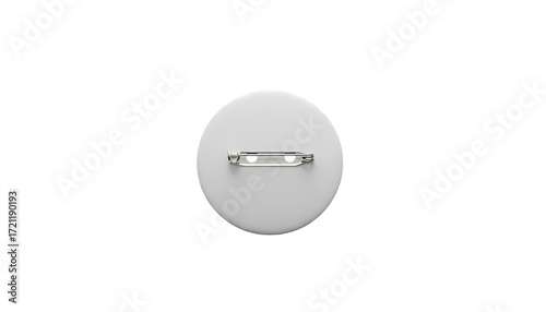 white badge white pin badge brooch round mockup. on metal pin 68719330 1