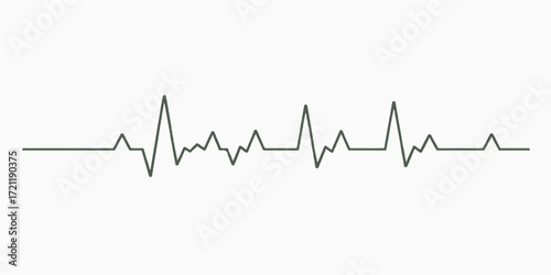 Medical graphic showing a blue and green line heartbeat pulse on an EKG monitor chart illustration