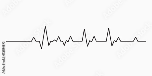 Blue vector graphic of a heartbeat cardiogram showing a pulse wave on a medical monitor line