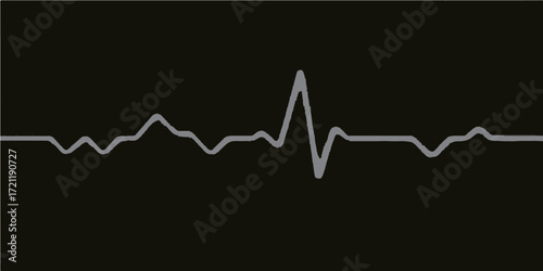 Cardiogram of a heartbeat on a monitor screen showing the pulse rate in a digital medical illustration
