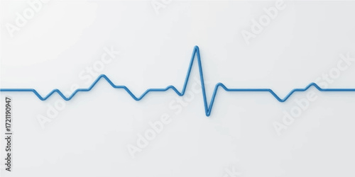 Red background with an electrocardiogram (ECG) graph showing a heartbeat pulse wave on a health monitor