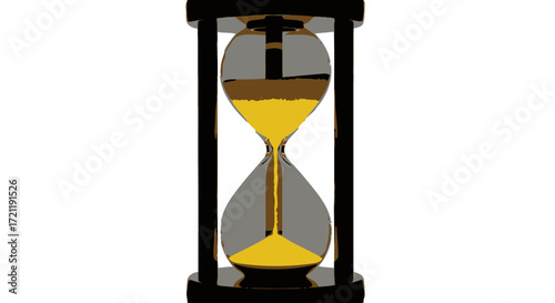 An artistic representation of a vintage hourglass with a focus on time and ephemerality