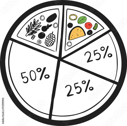 Vector illustration of pizza with cheese and vegetables