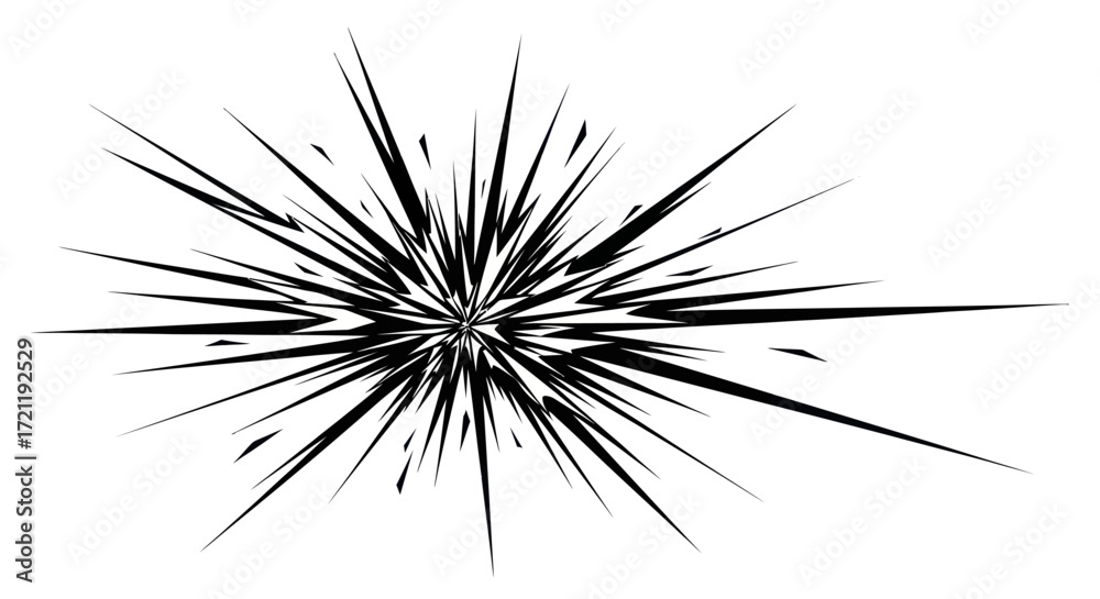 Obraz premium Dynamic graphic explosion with linear elements radiating outward from a central point