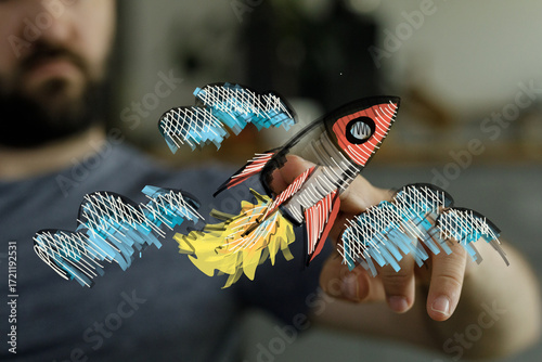 Creative image of a hand la...