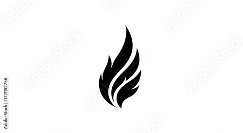 Elegant stylized feather design in solid black for artistic or brand applications