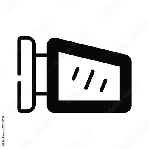 Car Mirror Vector Icon for Automotive Repair and Garage Services