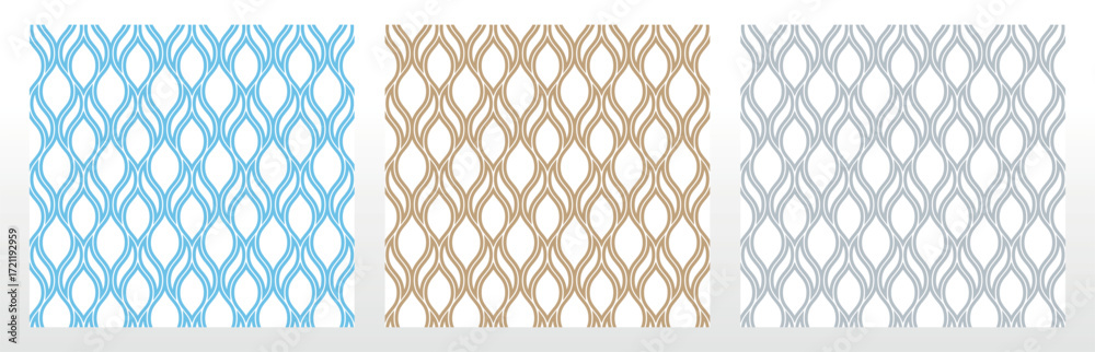 Fototapeta premium Set of abstract geometric patterns. Seamless vector backgrounds. Colored ornaments Graphic modern patterns Simple lattice graphic design