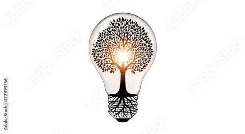 Luminous arbor inspiration a symbolic fusion of natural growth and bright ideas