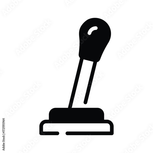 Line gear lever symbol for automotive, mechanic, and garage services.