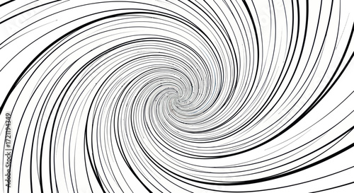 Monochrome vortex of converging lines illusion showcasing dynamic abstract concept