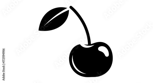 Simplicity portrayed in a striking vector illustration of a bold black cherry