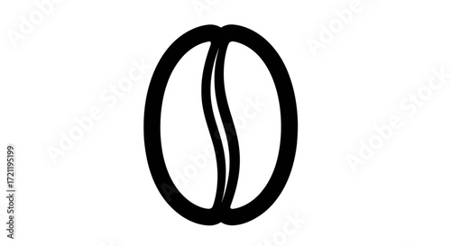 Stylized coffee bean symbol evokes warmth, aroma, and energetic mornings with simple lines