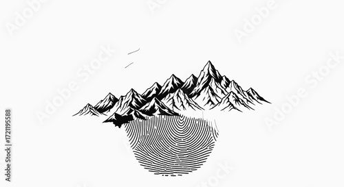 Unique identity nature fingerprint landscape, a symbol of personalized natural connection and