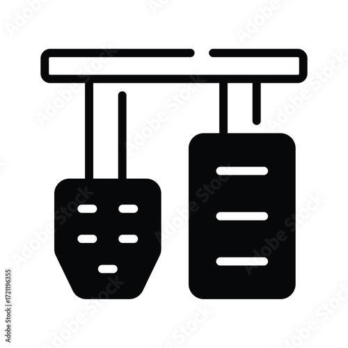 Vehicle pedal symbols for clutch, brake, and acceleration functions.