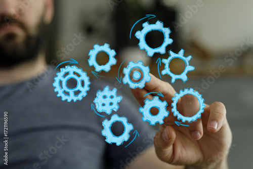 Abstract image of a man int...
