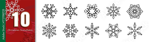 Snowflake flat design vector illustration ,Happy new year or Merry Christmas ornaments, New year decoration for social media banner, party invitation card, marketing material on website