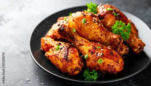 Grill chicken legs. Grilled chicken legs BBQ with sesame 