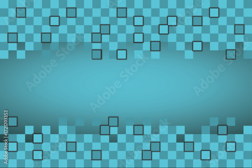 Square abstract metal background with light | Abstract modern design cyan grid pattern background with space for your text | Modern technology digital hi tech rectangles concept background