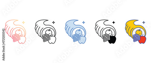 Cornucopia icon design with white background stock illustration