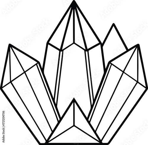 chakra crystals outline vector and illustration line art 