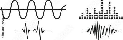 Illustration showing different types of sound waves and patterns