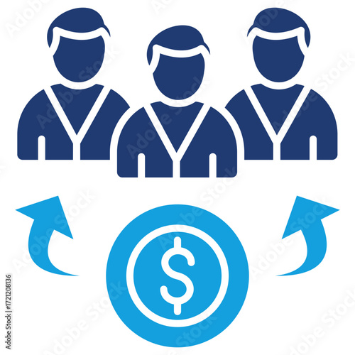 Dividend Flat Blue Icon