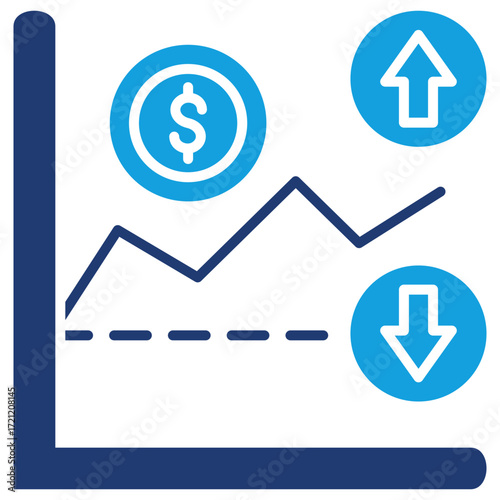 Volatility Flat Blue Icon