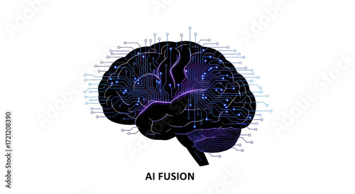 Artificial Intelligence conceptual brain circuit board connections and neural networks