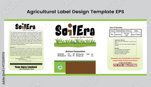 Agricultural Pesticide Product Label Design Vector Template