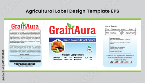 Agricultural Pesticide Product Label Design Vector Template