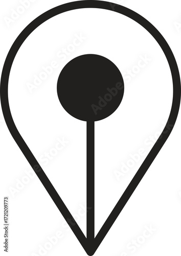 location, map, address icon Location pin icon with a circular center.