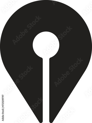 location, map, address icon Black map pin icon representing location or navigation.
