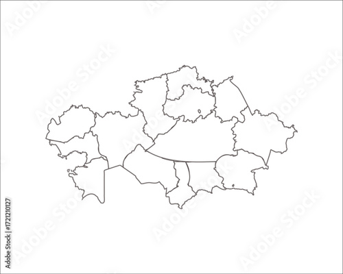 Kazakhstan administrative map