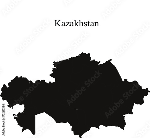 Kazakhstan country map silhouette