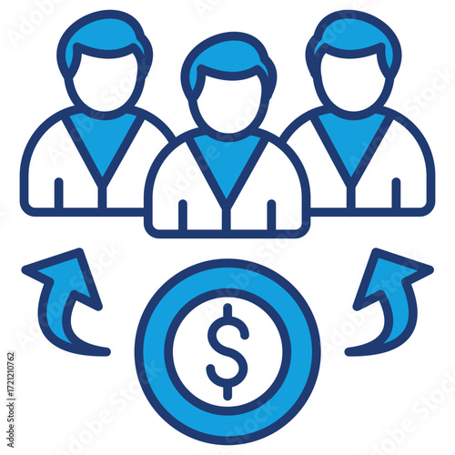 Dividend Blue Icon