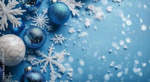 Festive Blue and White Holiday Decorations Create a Joyful Winter Atmosphere ...