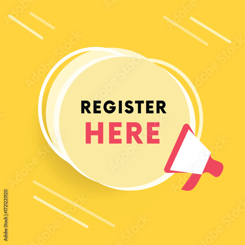 Register here symbol flat design vector offer banner, vector eps element.