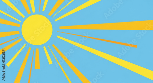 Bright sunshine rays vector illustration graphic design summer sunburst light sky yellow background abstract art
