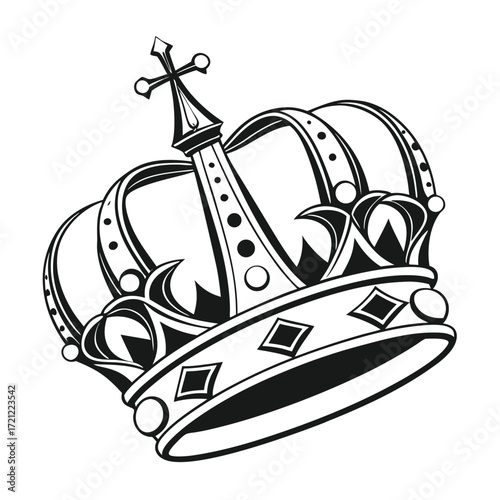 Kings crown icon set silhouette collection. Black vector illustration design.