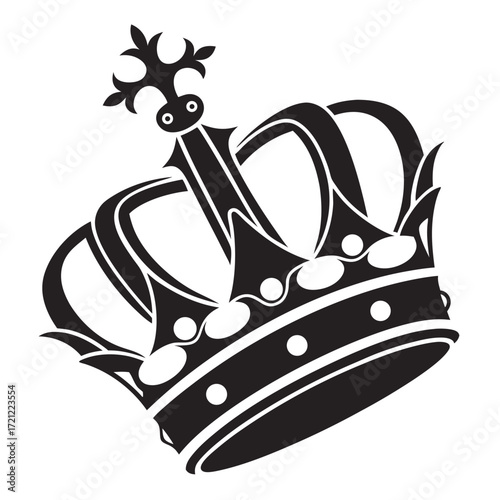 Kings crown icon set silhouette collection. Black vector illustration design.