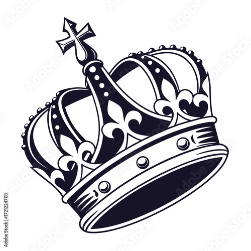 Kings crown icon set silhouette collection. Black vector illustration design.