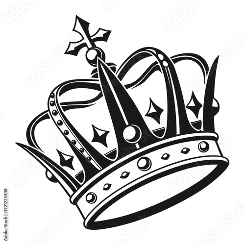 Kings crown icon set silhouette collection. Black vector illustration design.