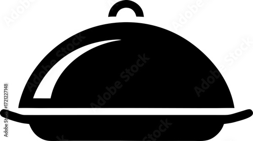 Dish silhouette icon vector on white background 
