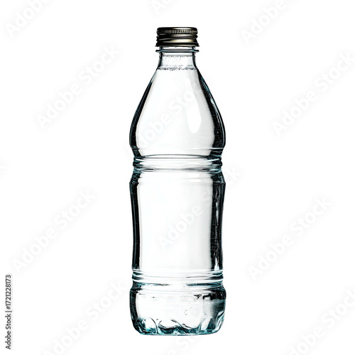 Wallpaper Mural Clear glass bottle with ribbed body and metal cap Torontodigital.ca