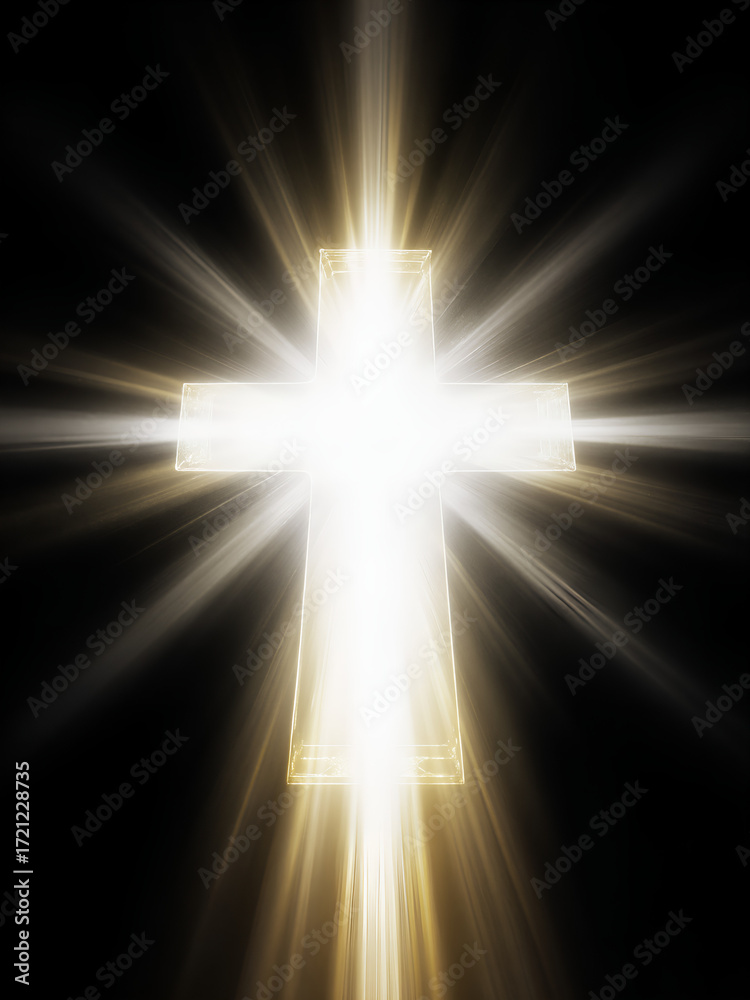 Naklejka premium Divine Glowing Cross